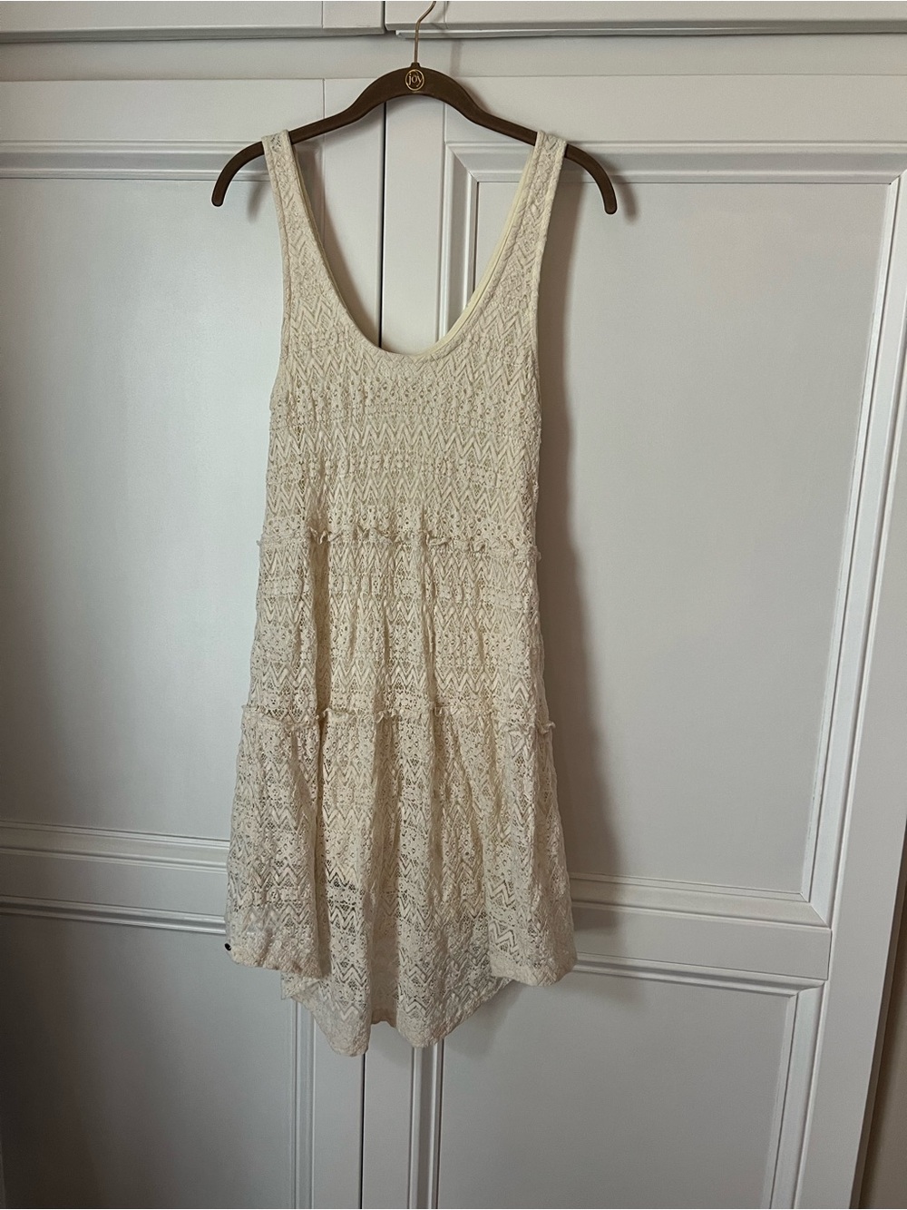 O'Neill Cream Crochet High-Low Tank Dress
